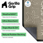 GORILLA GRIP 100% Waterproof All-Season WeatherMAX Doormat 35x23, US Designed - Image 2
