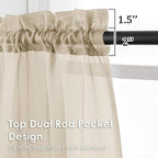 Taupe Sheer Curtains 54 Inches Long 2 Panels - Image 3