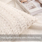 Aegero Pack of 2 Corduroy Decorative Throw Pillow Covers 18x18 Inch - Image 3