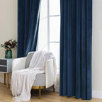 MIULEE Navy Blue Velvet Curtains 52x96 inches Luxury Blackout Curtains | - Image 7
