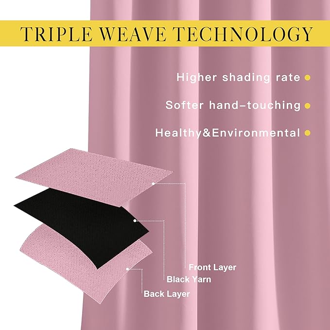 NICETOWN Crystal Pink Short Curtains - Image 3