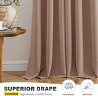 MIULEE Blackout Curtains for Bedroom 2 Panels 40 x 63 Inch Long Cappuccino | - Image 5