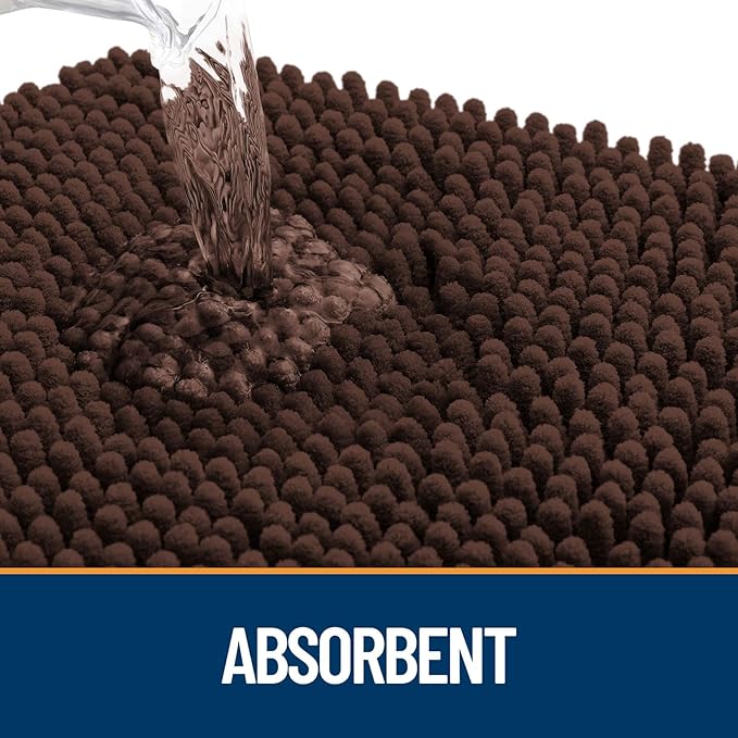 OLANLY Dog Door Mat for Muddy Paws 47x24, Super Absorbent Chenille Mud Mat | - Image 3