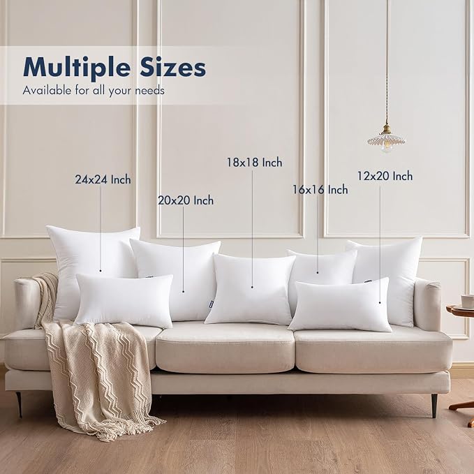 MIULEE 22x22 Throw Pillows Inserts 4 Pack, Decorative Pillows - Image 5