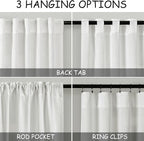 Linen Off White Curtains 132 inch Extra Long - Image 4
