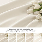 MIULEE Beige White Back Tab Blackout Curtains 52x63 Inches Long 2 Panel Set | - Image 8