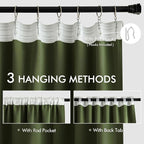 MIULEE Olive Green Back Tab Blackout Curtains 52x90 Inch Long 2 Panels Set | - Image 3