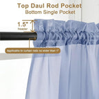 Chyhomenyc Sheer Curtains 54 Inch Long 2 Panels Set - Image 5