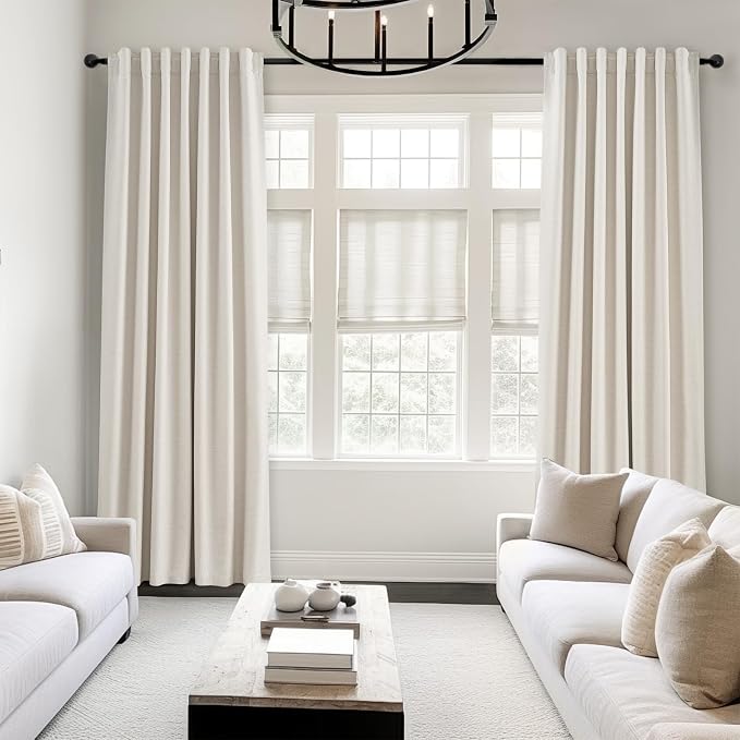 Topfinel Extra Long Total Blackout Linen Curtains 108 Inches Long - Image 2