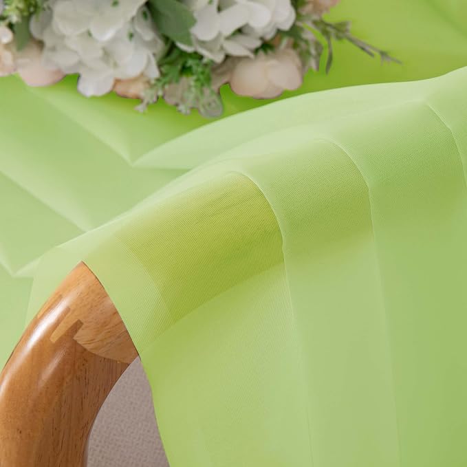 Lime Sheer Curtains for Bedroom Living Room 90 Inches Long, Elegant Solid Light - Image 6