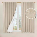 100% Blackout Linen Window Curtains by LAMIT