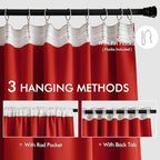 MIULEE Christmas Red Back Tab Blackout Curtains 52x96 Inch Long 2 Panels | Rod - Image 3