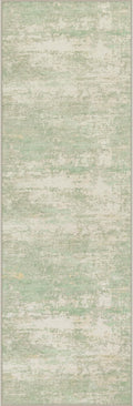 2.6x10 Washable Runner Rug:Modern Abstract Soft Carpet Green Cream | by FXRHLP
