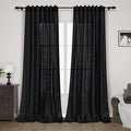 Extra Long Black Curtain 108 inches Long 2 Panels Set by Nanspring