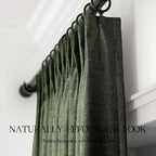 Pinch Pleated Linen Curtains 100% Blackout 63 Inches Long - Image 7