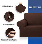 Stretch Couch Covers for Sofa, 3 Cushion Couch Slipcover, Chocolate | 1-Piece - Image 7