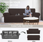 Easy-Going Stretch Oversized Loveseat Couch Covers Washable Chocolate | 1-Piece - Image 4