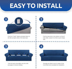 Stretch Oversized Couch Covers for Sofa Slipcover, Classic Blue | 1-Piece - Image 5