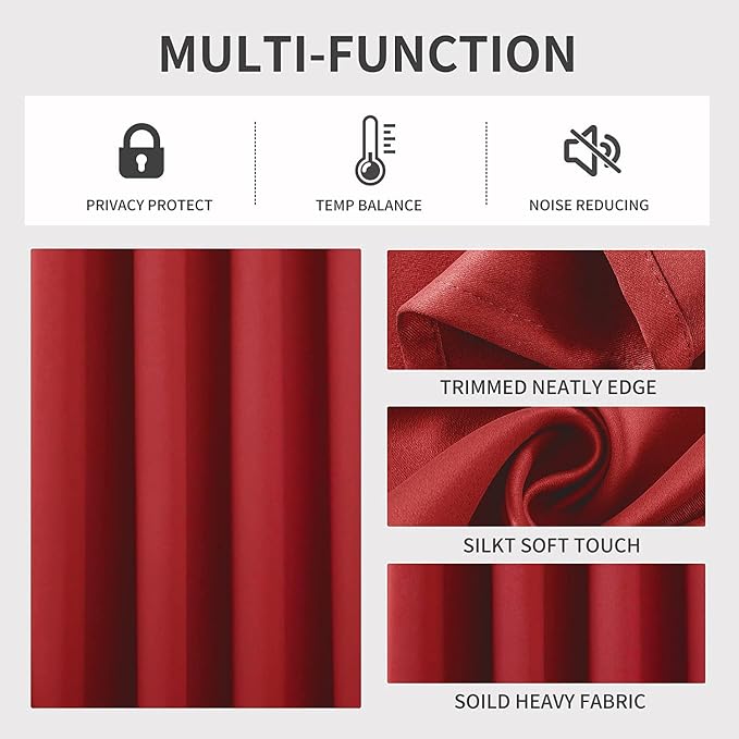 Joydeco Blackout Curtains 95 inch Long 2 Panels Set, Thermal Insulated Long - Image 3