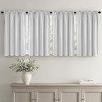 MIULEE 4-Panel Blackout Kitchen Window Curtain Panels 40"x45" Greyish White | - Image 2