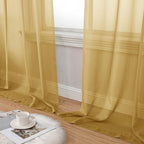 Extra Long Sheer Gold Curtains for Bedroom Living Room 120 Inches Long 2 Panels - Image 7