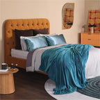 Bedsure GentleSoft Fleece Blankets Queen Size Teal - Image 5