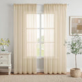 MIULEE 2 Panels Sheer Curtains for Living Room 54 X 90 Inches Cream | Window by MIULEE
