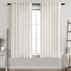 Cream Linen Curtains 68 Inches Long by Nanspring