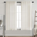 Cream Linen Curtains 61 Inch Length by Nanspring