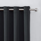 Black Thermal Blackout Curtains/52 x 45 Inch/Set of 2 Panels Room Darkening - Image 7
