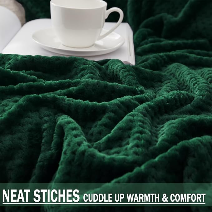 Exclusivo Mezcla Soft Waffle Fleece Bed Blanket Queen Size, Cozy Flannel - Image 6