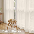 MIULEE Light Beige Sheer Curtains 90 Inches Long 4 Panels 42 x 90 Inches | - Image 5