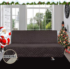 Easy-Going Reversible Couch Cover, Large Futon Sofa, Chocolate/Beige | Machine - Image 2