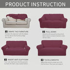 Easy-Going Stretch Oversized Sofa Couch Slipcover Washable ASH Rose | 1-Piece - Image 8