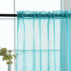 SpaceDresser Sheer Voile Window Treatment. Rod Pocket Curtain Panels - Image 4