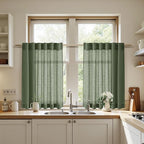 Linen Curtains 40 Inch Length 2 Panels - Image 7