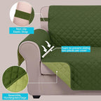 U-NICE HOME Reversible Recliner Chair Covers, Huntergreen/Sage | 28''Recliner - Image 3