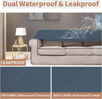 Easy-Going 100% Waterproof Chair Couch Cover, Stretch Jacquard Sofa Cover | - Image 3