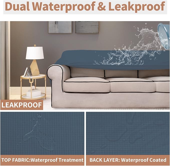 Easy-Going 100% Waterproof Chair Couch Cover, Stretch Jacquard Sofa Cover | - Image 3