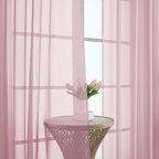 Chyhomenyc Blush Pink Sheer Curtains 90 Inches Long 2 Panels, Light Filtering - Image 9