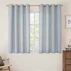 Haze Blue Linen Curtains 54 Inch Length by LAMIT