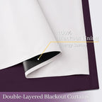 Yakamok Dark Purple 100% Blackout Curtains 84 Inches Long 40" Wide 2 Panels | - Image 4