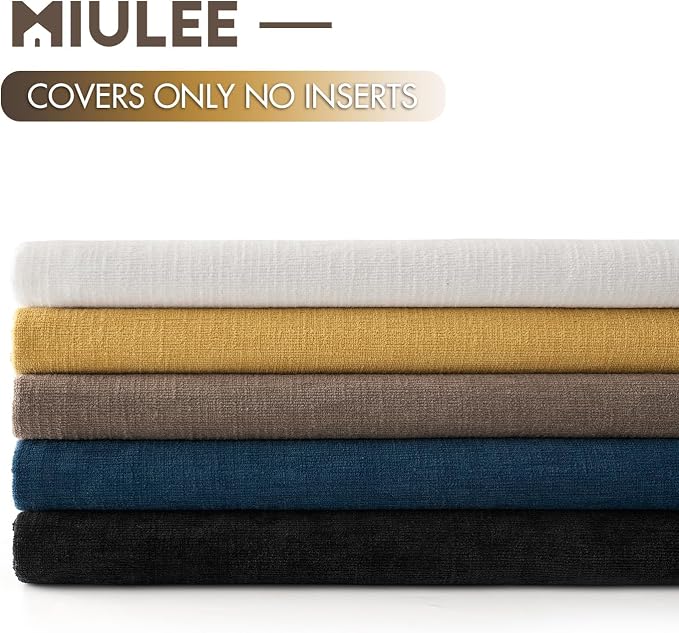 MIULEE Black Chenille Couch Throw Pillow Covers, 18x18 | Set of 2, Soft - Image 6