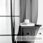 2 Pieces Black Sheer Curtains 96" Inch Long - Image 2
