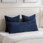 Fancy Homi 2 Packs Navy Blue Euro Decorative Throw Pillow Covers 26x26 Inch - Image 5