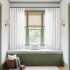 Snow White 72 Inch Pinch Pleated Linen Semi Sheer Curtains 2 Panels W40xL72 | - Image 7