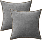 MIULEE Decorative Couch Throw Pillow Covers 18x18 Inch Dark Gray 2 Pack | - Image 6