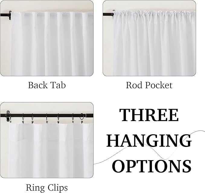 RYB HOME Sheer Curtains 108 inches, Extra Long Floor to Ceiling Curtains | - Image 2