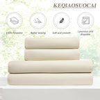 Cream Beige Blackout Curtains 100 Inches Long, Vertical Draft Privacy Window - Image 5