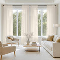 MIULEE Light Beige Sheer Curtains 90 Inches Long 4 Panels 42 x 90 Inches | by MIULEE